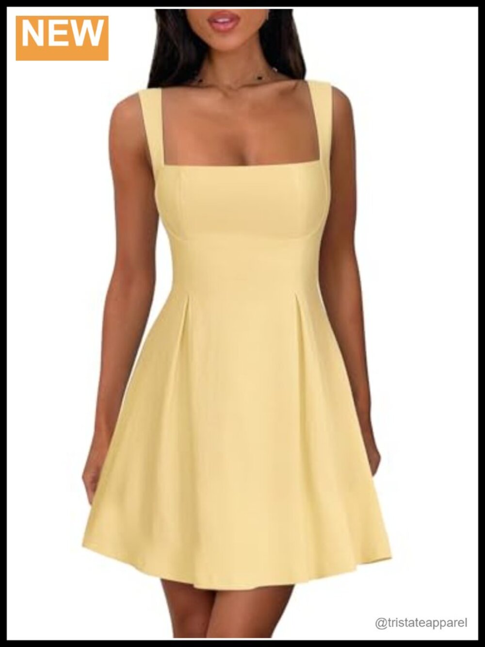 Square Neck Sleeveless A-Line Mini Dress Bow Tie Backless Party